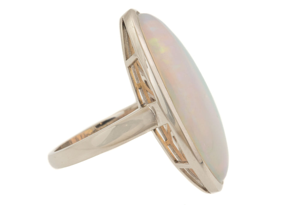 Solid Platinum 16.76ct Natural Opal Ring