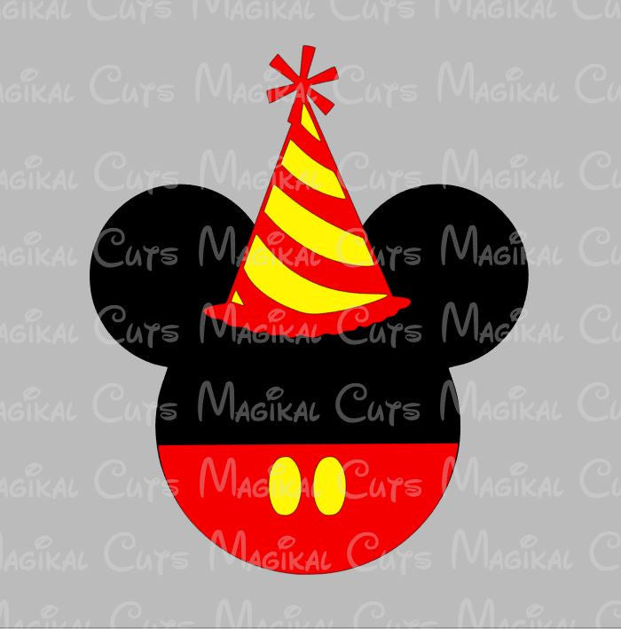 Download Birthday Hat Mouse Ears SVG, Studio, EPS, and JPEG Digital Downloads - Magikal Cuts