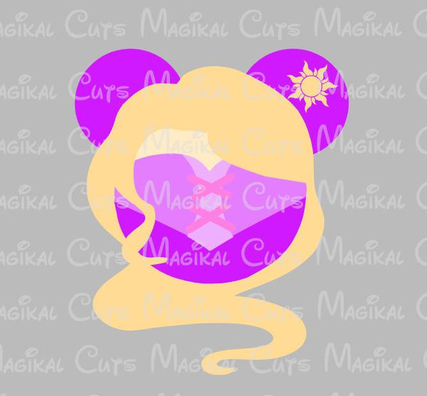Rapunzel With Hair Mouse Ears Svg Studio Eps And Jpeg Digital Downl Magikal Cuts