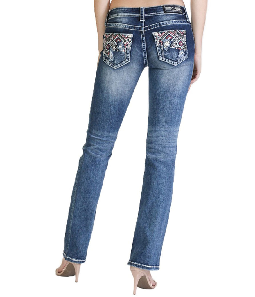 GRACE EASY FIT EMBELLISHED COLOR-DESIGN PATTERN BOOTCUT JEANS – Casa Raul