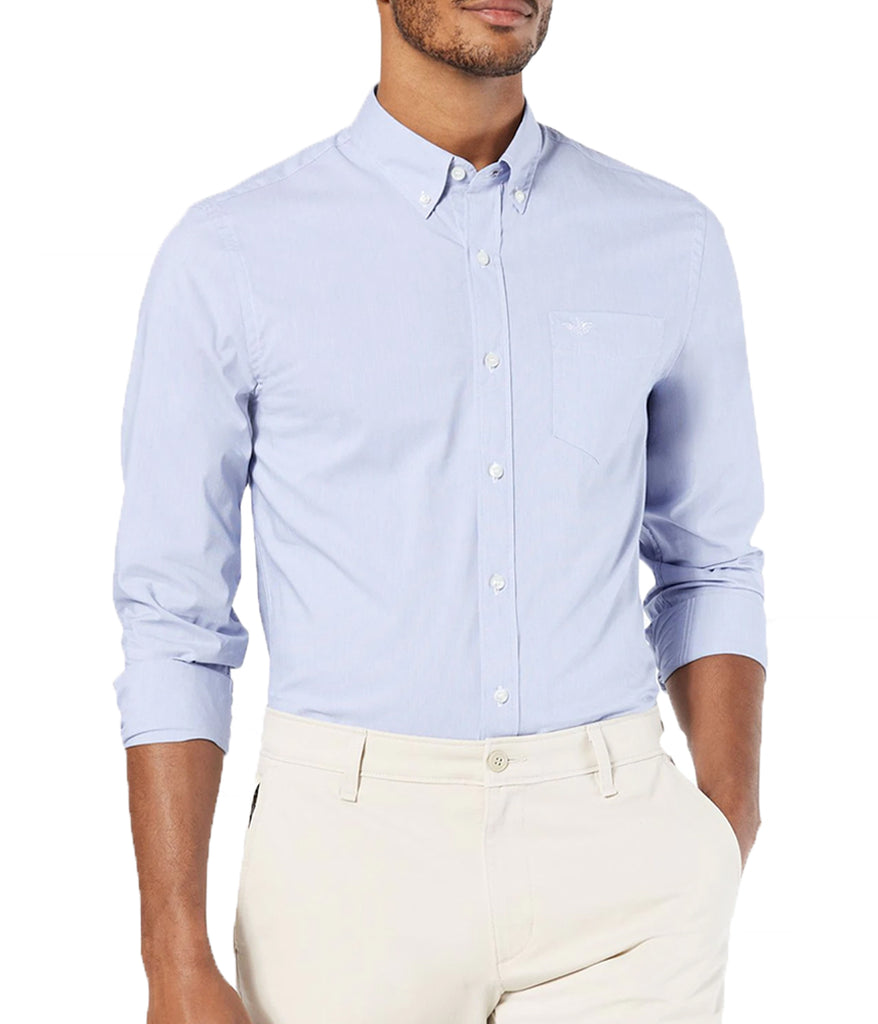 Dockers Men's Signature Comfort Flex Button Down Shirt - Blue – Casa Raul