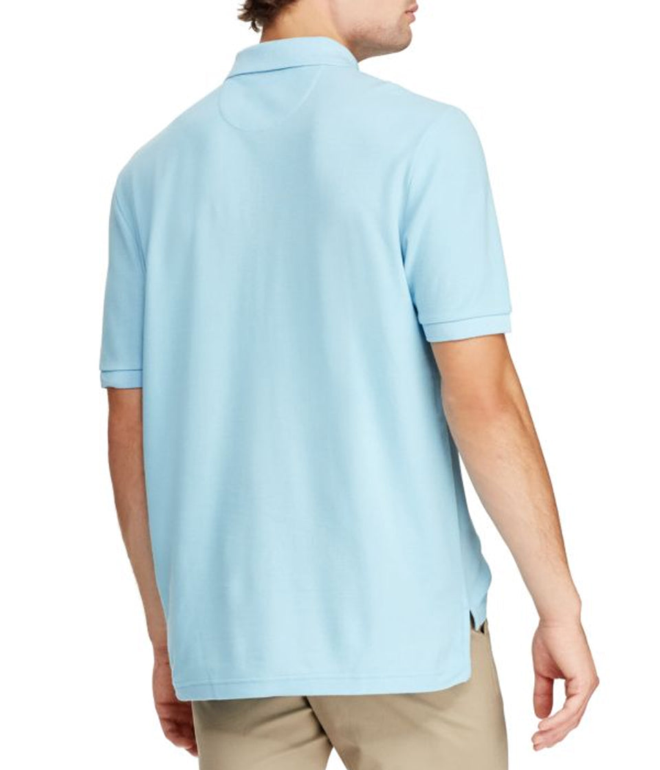 Chaps Mens Pool Blue Pique Short Sleeve Polo