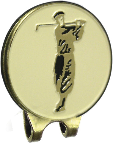 ProActive Sports Antique Brass Visor Clip with Magnetic Golfer Coin Ball Marker