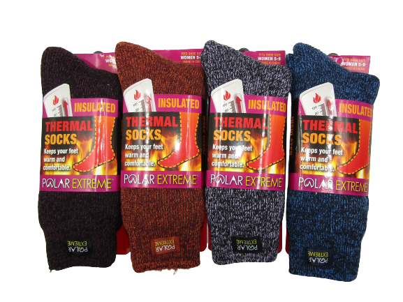 Polar Extreme Thermal Sock Extra Heavy Acrylic Winter Marled Socks 2-P