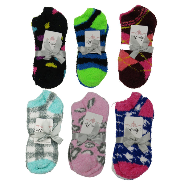 4 or 8 Pairs Cozy Fuzzy Winter Women Socks,Gripper Slippers Socks