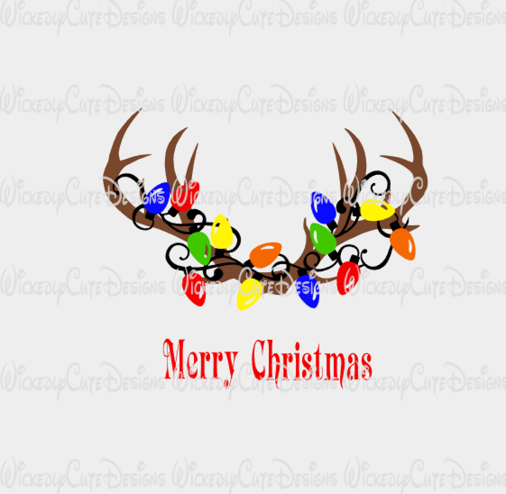 Download Antlers Christmas Lights SVG, DXF, EPS, PNG Digital File ...
