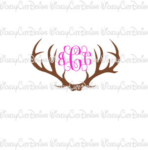 Download Antlers Monogram Frame SVG, DXF, EPS, PNG Digital File ...