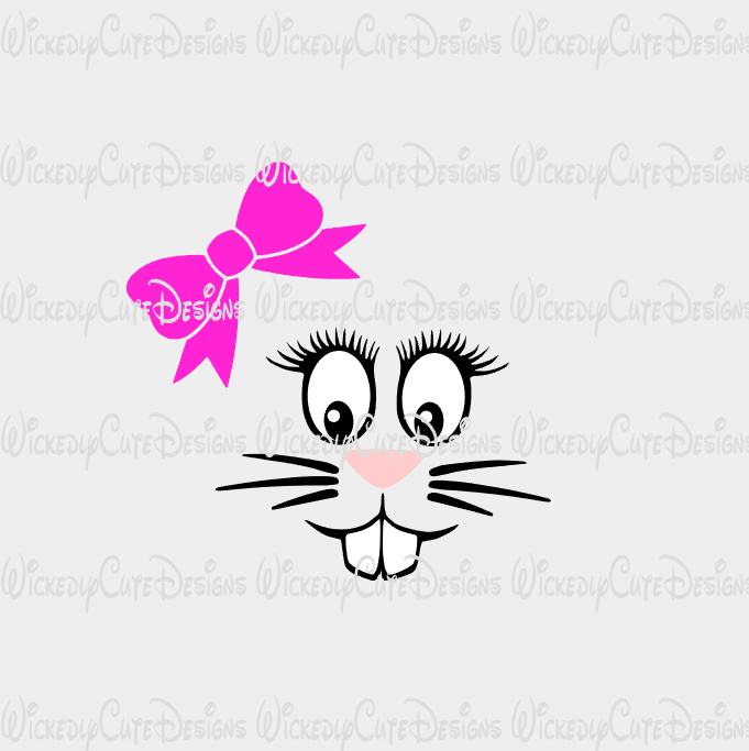 Download Girl Bunny Rabbit Face Svg Dxf Eps Png Digital File Wickedly Cute Designs
