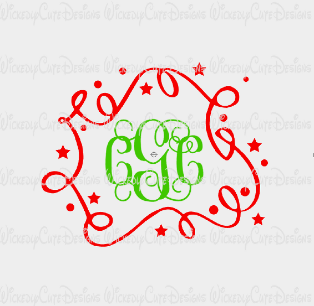 Download Holiday Ribbon Monogram Frame Svg Dxf Eps Png Digital File Wickedly Cute Designs