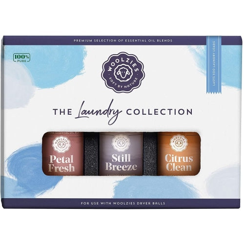 Wool Dryer Balls Set of 3 + Laundry Essential Oil Collection –