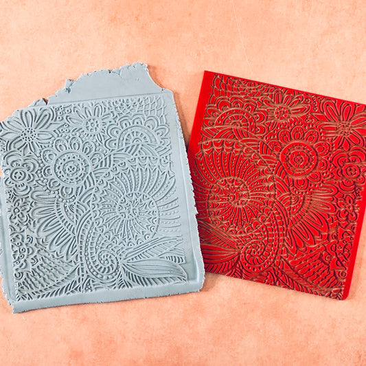  Bandana Paisley Rubber Stamp Texture Sheet Plate Mat