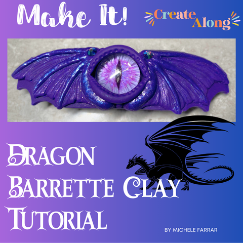 make a dragon eye wings hair clip with polymer clay