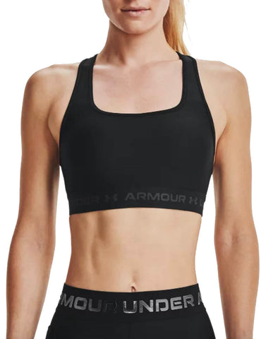 Armour Crossback Heather Mid Impact Sports Bra Breathtaking Blue