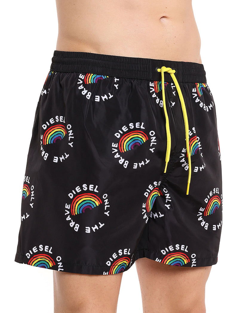 rainbow print swim shorts for men