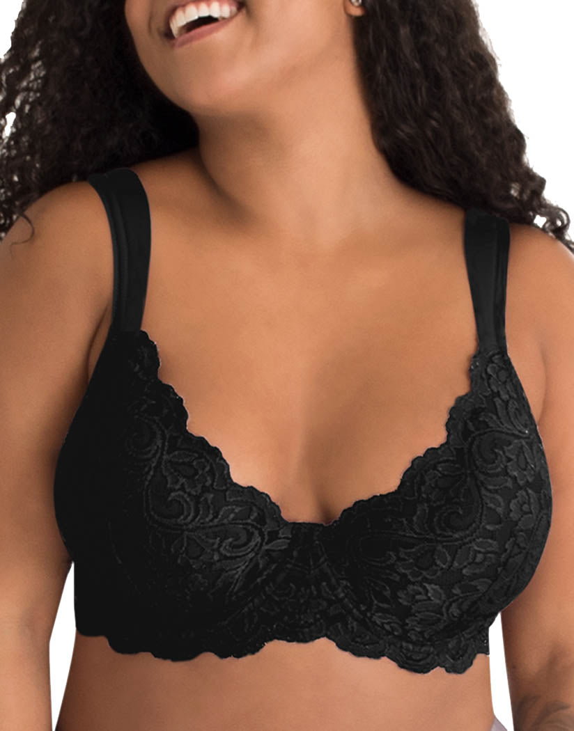 Leading Lady The Ava - Scalloped Lace Underwire Bra in Black, Size: 36C