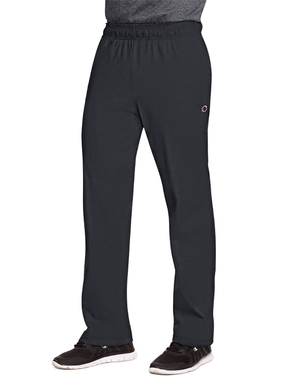 champion men's open bottom jersey pants