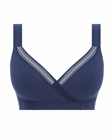 Parfait Women's Wave Wire-free Zip Front Sports Bra - Nautical Blue - 36g :  Target