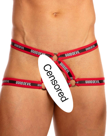 Well Endowed Men's T-back Thong With Smooth Front, Skinny Straps