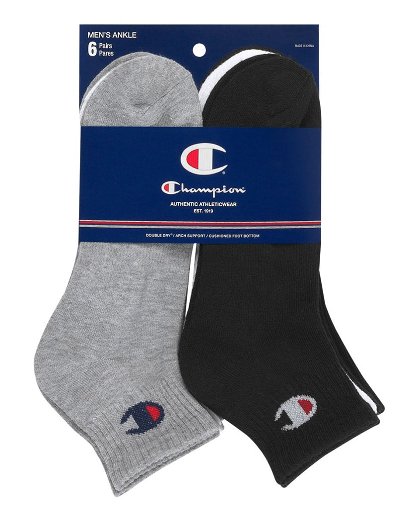 Champion Mens Logo Ankle Socks 6-Pack CH171