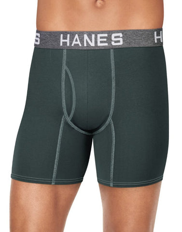 Hanes Men's TAGLESS Boxer Briefs Assorted Colors 4-Pack