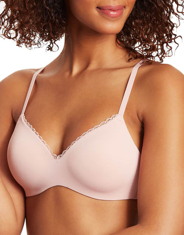 Hanes Invisible Embrace Women's Wireless T-Shirt Bra, Seamless Galactic Red  M 
