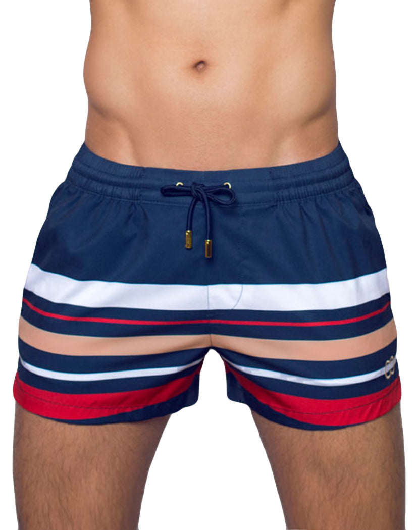 striped swim shorts for men