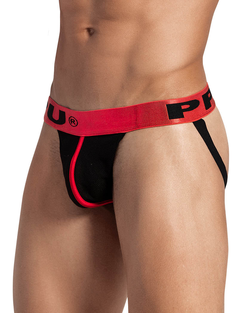 black and red jockstrap for men