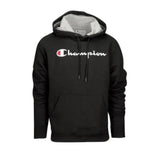 champion men's script logo powerblend hoodie white