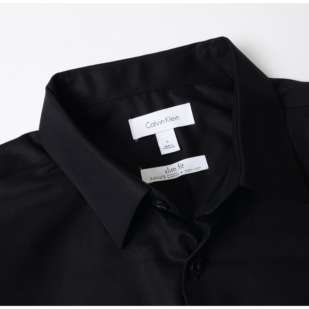 Calvin Klein Men's Long Sleeve Button Down Solid Shirt Black – HiPOP ...