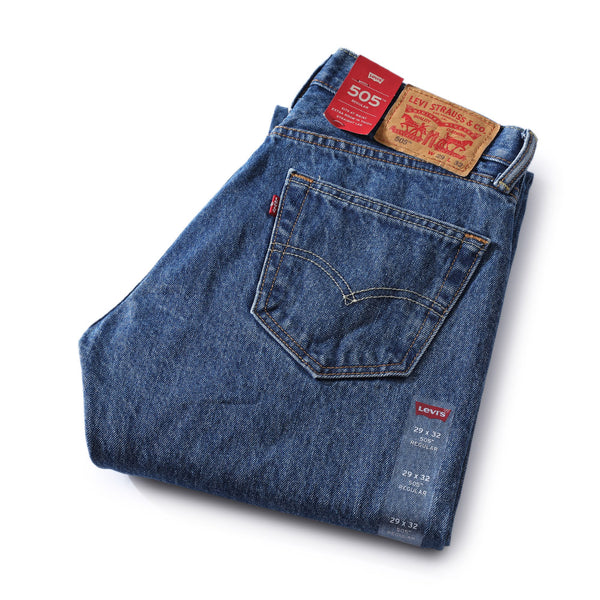 Levi's Men's 505 Regular Mid Rise Regular Fit Straight Leg Jeans - Sto –  HiPOP Fashion