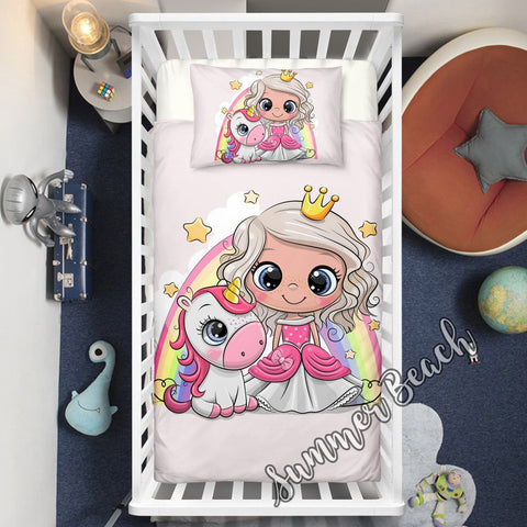 Little Unicorn Princess Cot Doona Cover 