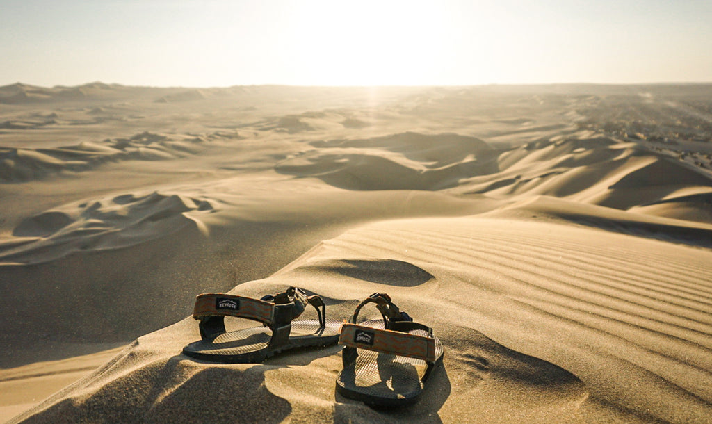 Bedrock Sandals in Desert sand