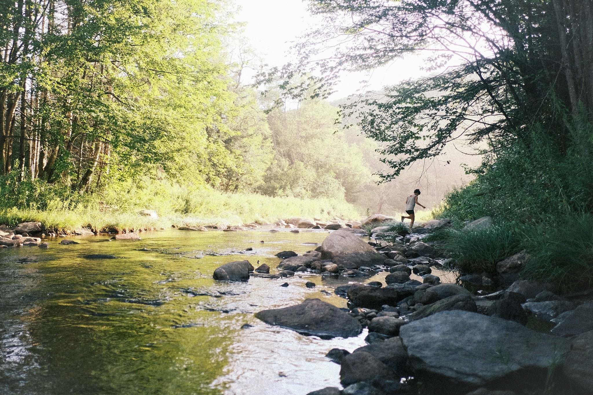 A river in New England during summertime