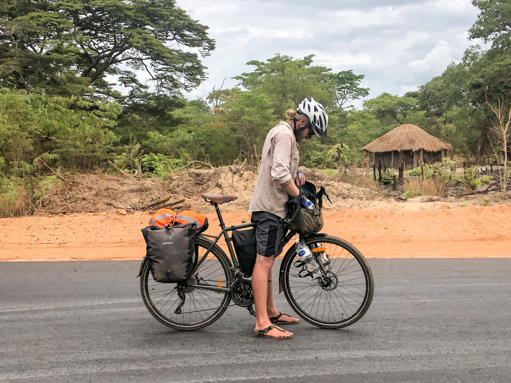 Cyclist in road