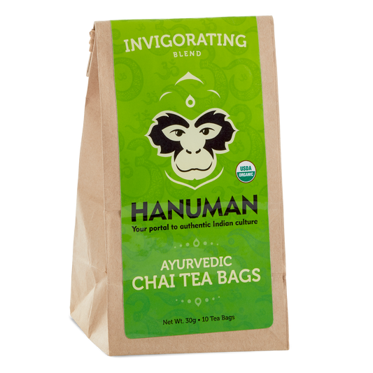indhente arbejde samvittighed Ayurvedic & Organic Tea Bags: Energizing (Caffeinated) – Hanuman Chai