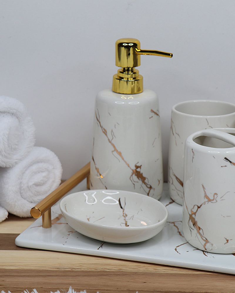 Luxe Marble Ceramic Bath Set