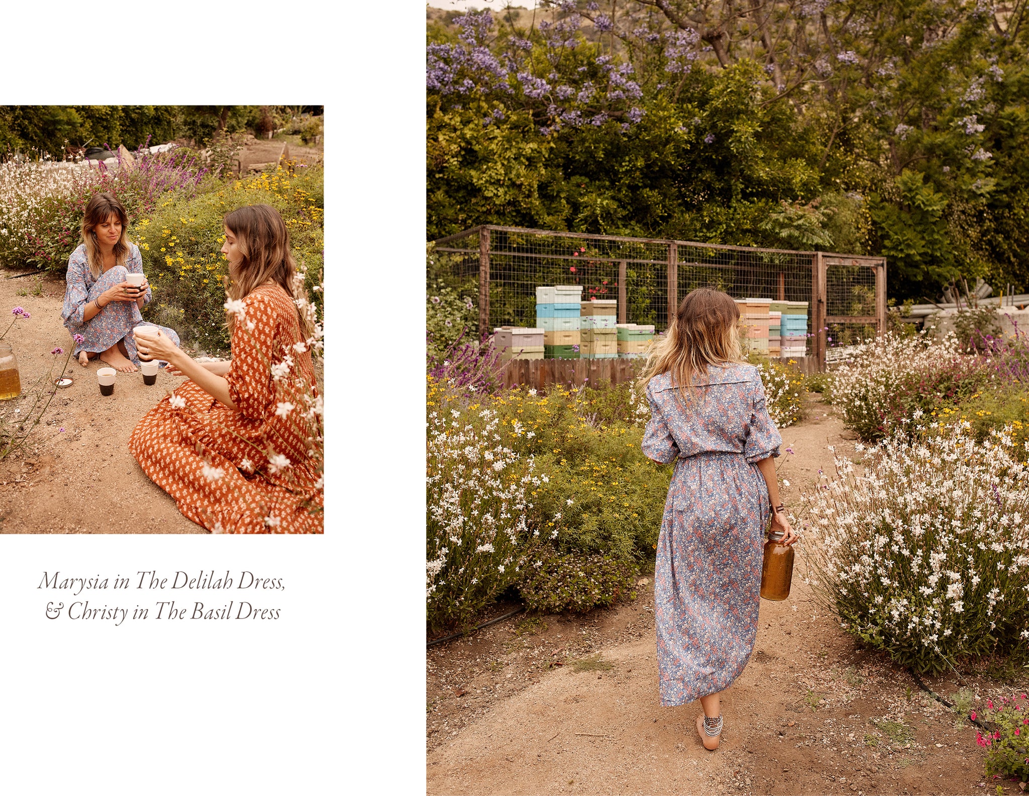 Marysia in The Delilah Dress & Christy in The Basil Dress