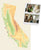 Map of California and photos from the road trip