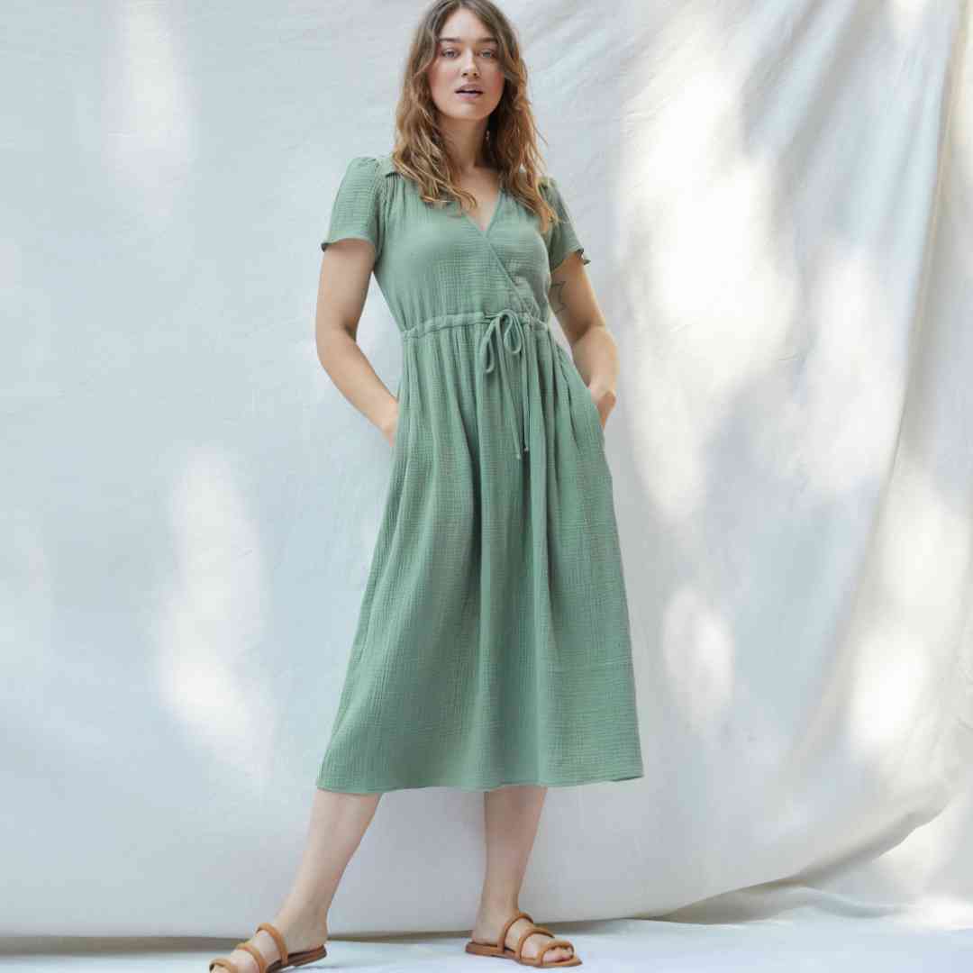 The Dawn Dress Petites | Mullein Leaf (Pockets)