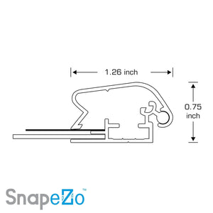36x48 Black SnapeZo® Round-Cornered - 1.25" Profile