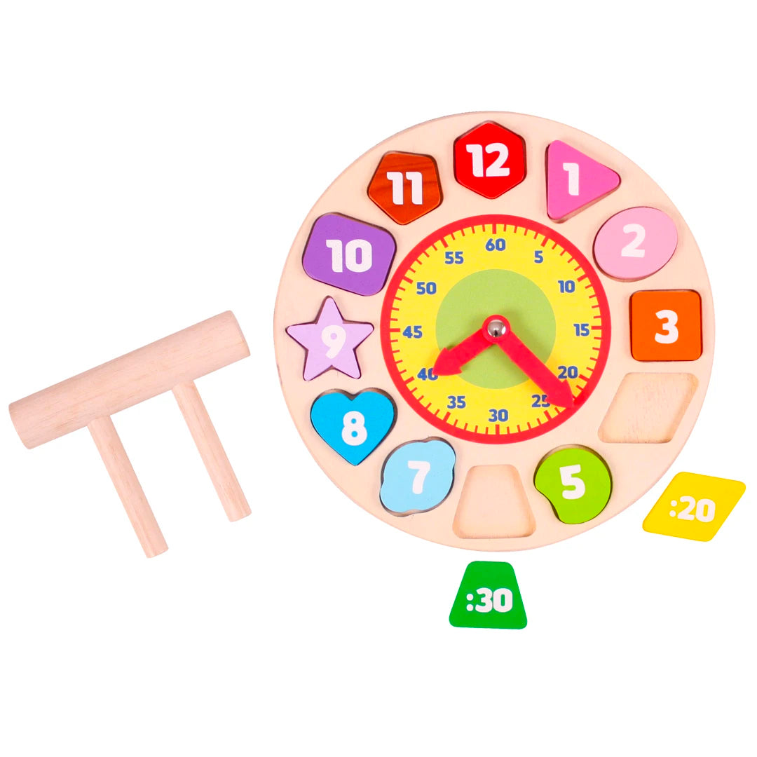 Shape Sorting Clock | Wooden Toys | Preschool Activity ...