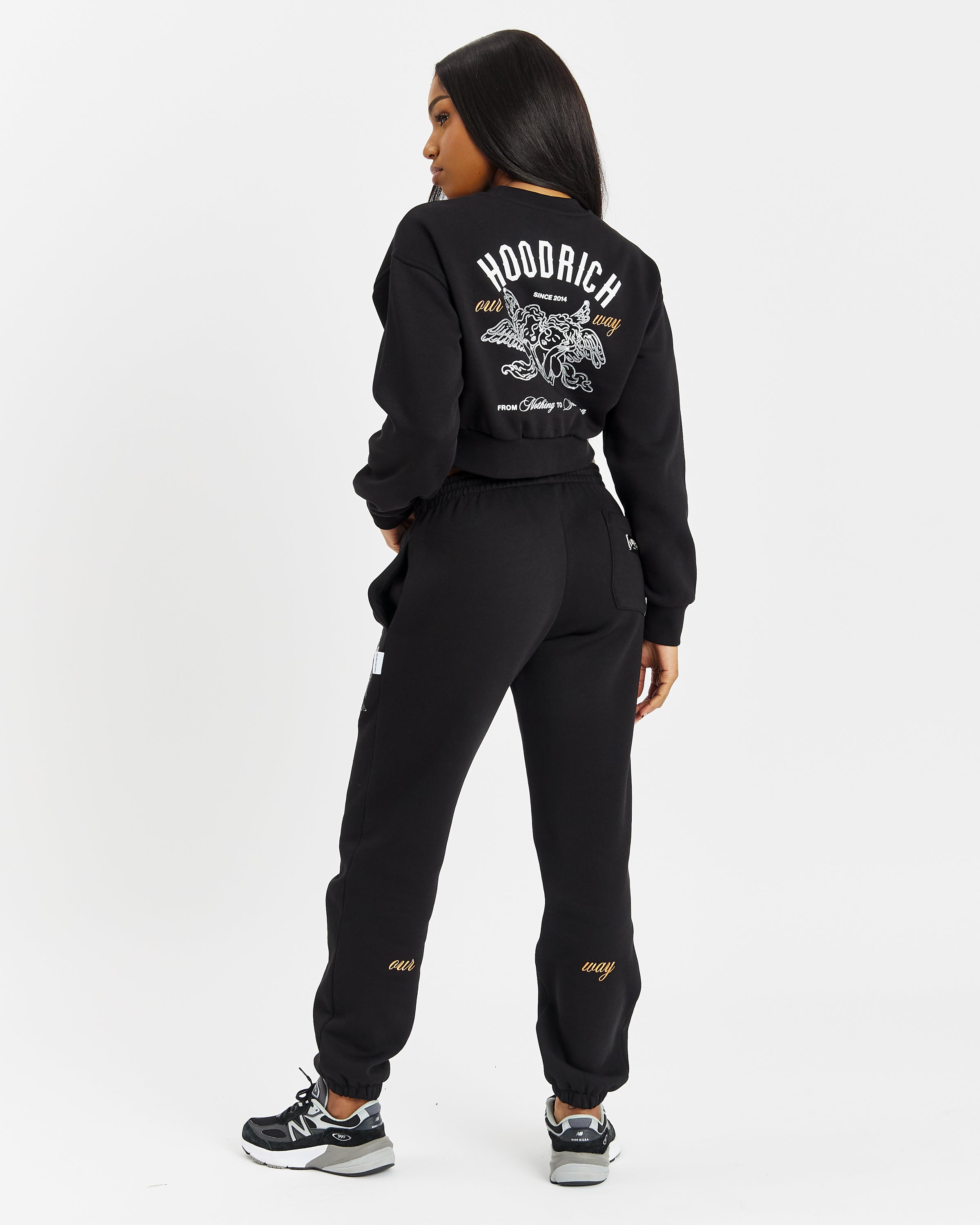 Aura Cropped Sweatshirt - Black/Silver/Orange