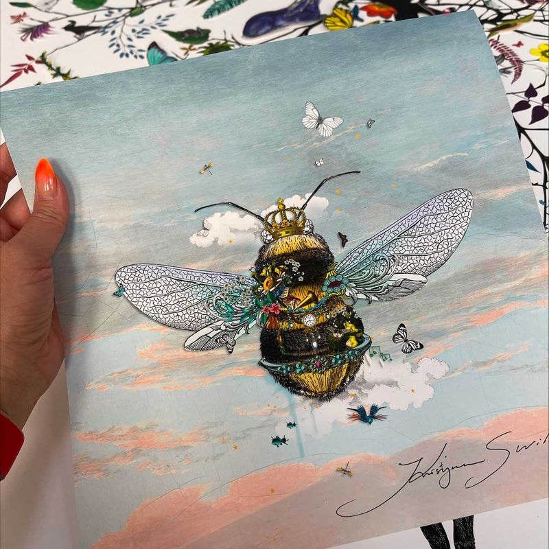 Cool Sky Queen Bee - Art Print | Kristjana S Williams Studio