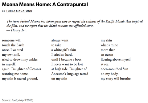 Moana means home: A Contrapuntal