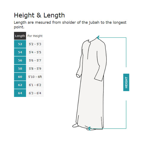 Thobe Size Guide