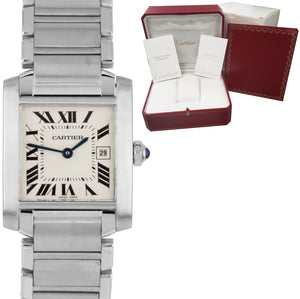 cartier tank francaise with date