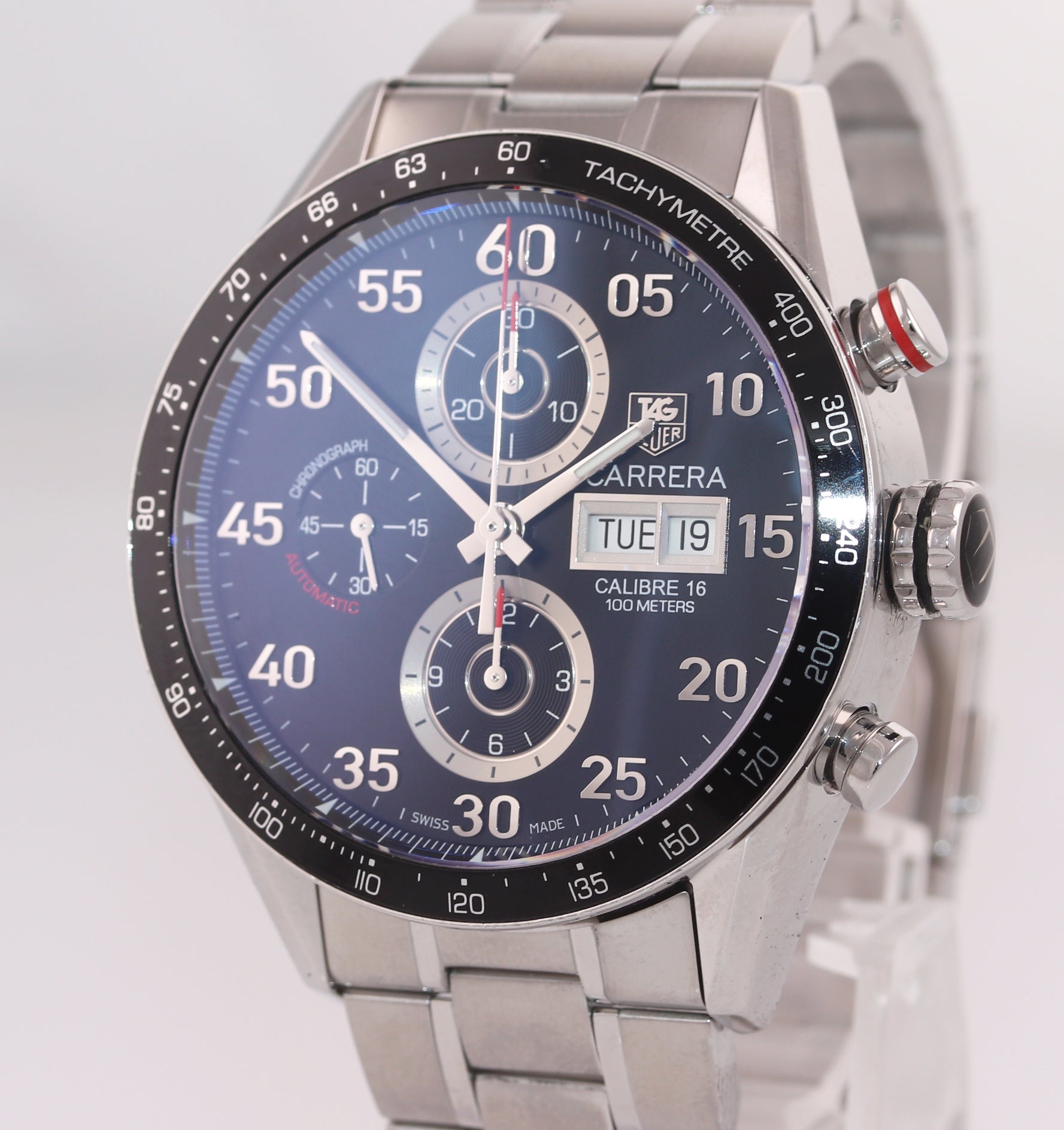 PAPERS MINT TAG Heuer Carrera Calibre 16 Chronograph Day-Date 43.5mm S