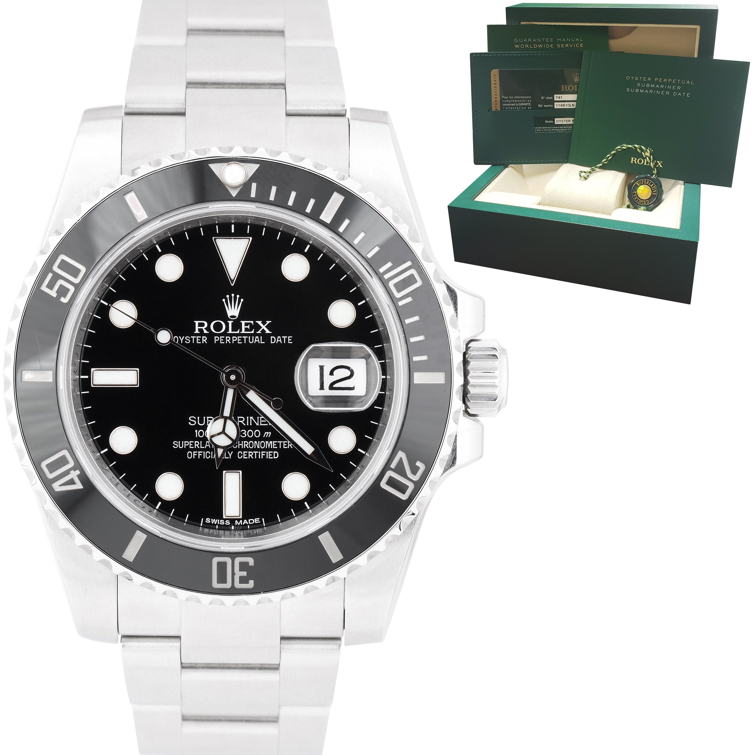 Rolex 40mm Stainless Steel Ceramic Watch 116610