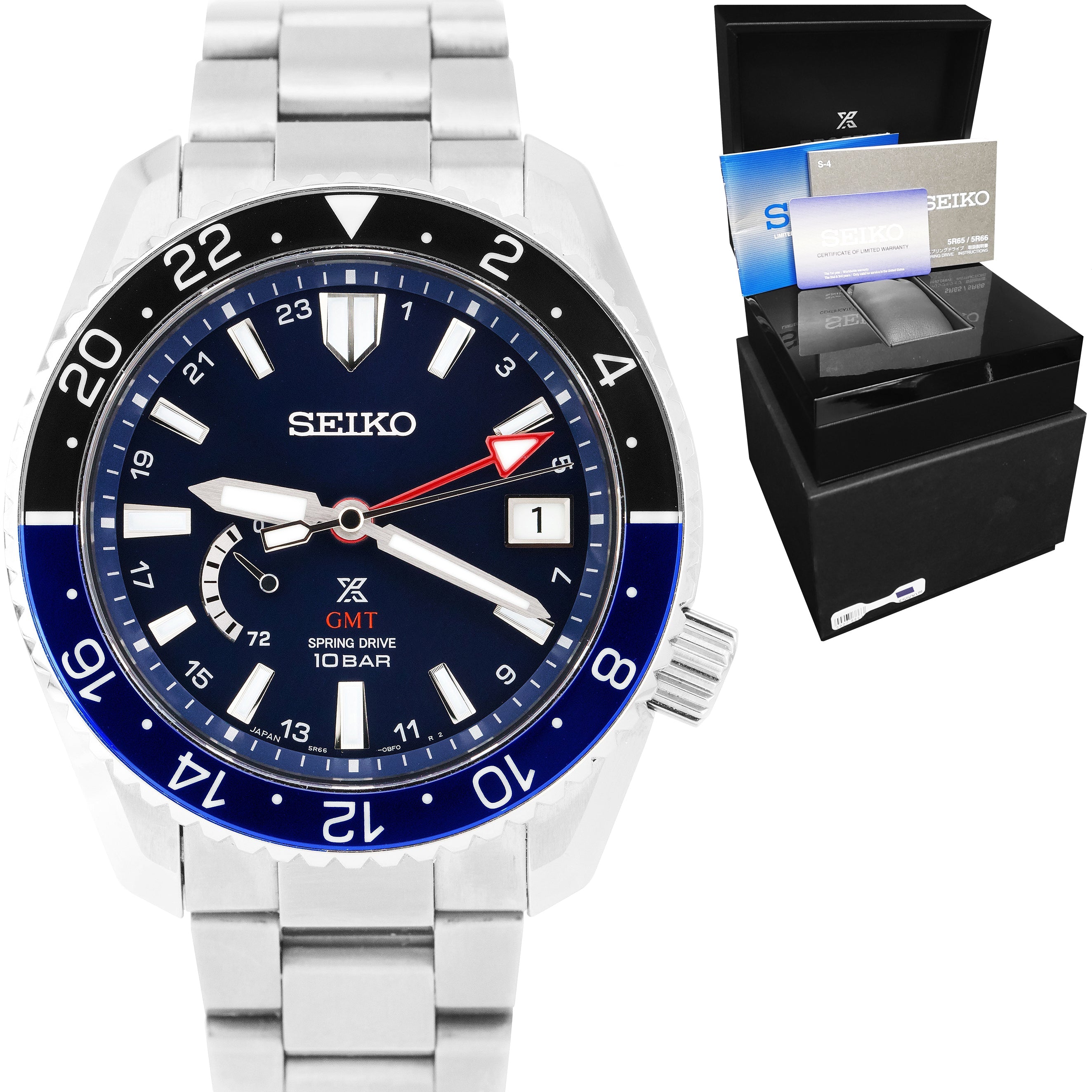 2021 Seiko Prospex Titanium Spring Drive Blue Batman  Watch SNR0