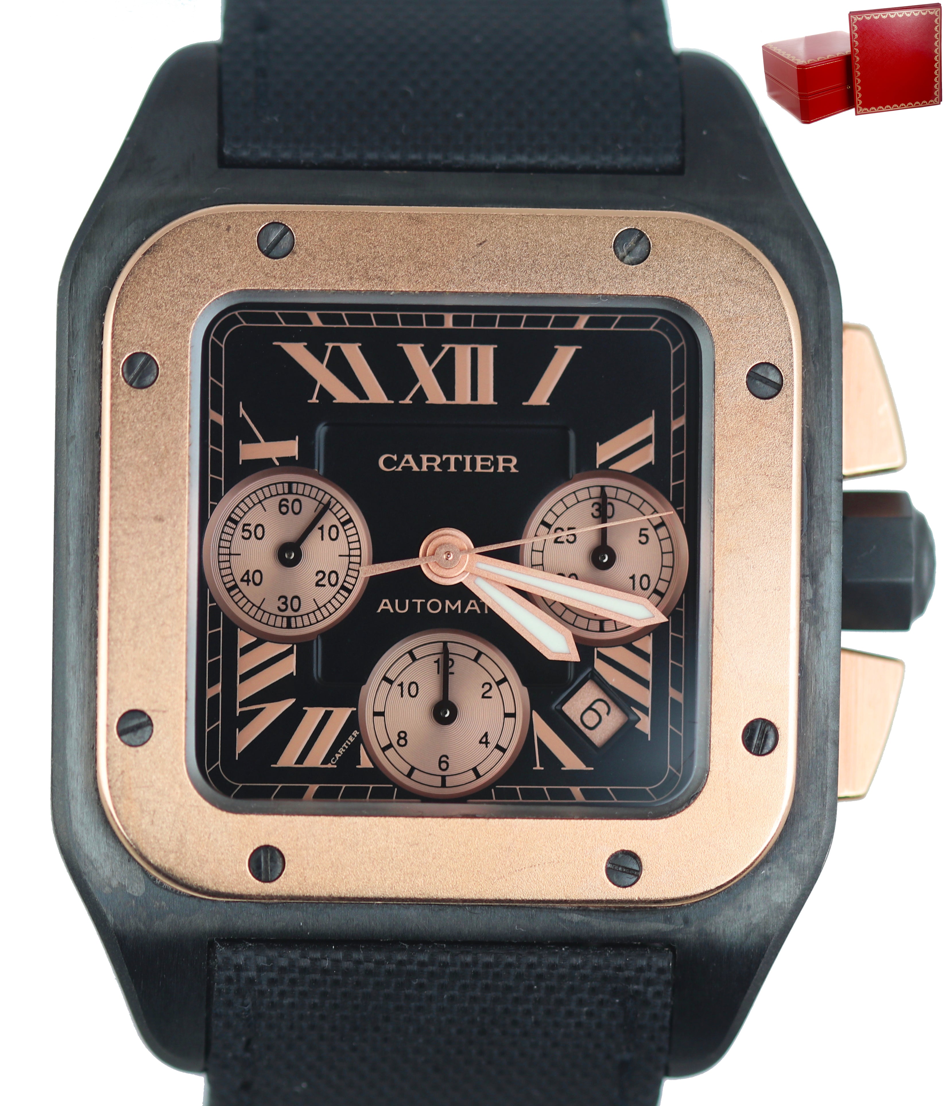cartier santos 100 xl black titanium chronograph